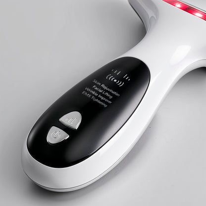 AuraCell Jawline Sculpting Device with EMS Microcurrent & 630nm Red Light – Neck & Double Chin Tightening | Lumi Red