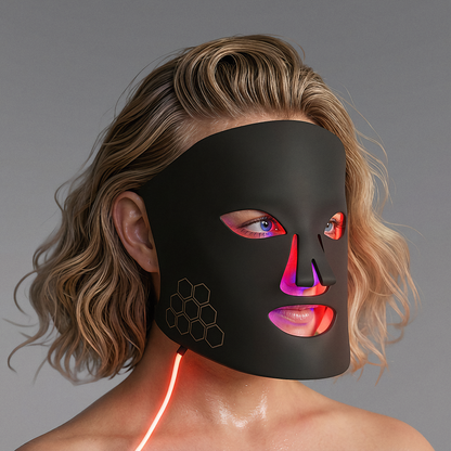 AuraCell Professional Dual-Spectrum LED Facial Mask - At-Home Light Therapy for Anti-Aging & Skin Repair