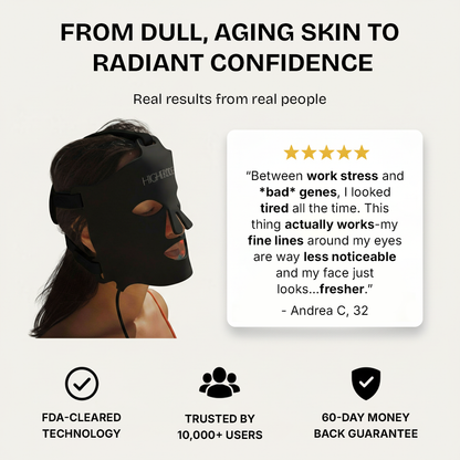 AuraCell Professional Dual-Spectrum LED Facial Mask - At-Home Light Therapy for Anti-Aging & Skin Repair