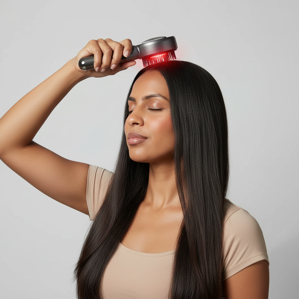 AuraCell GrowBrush Red Light Hair Growth Brush – 630nm LEDs for Thinning Hair & Scalp Health