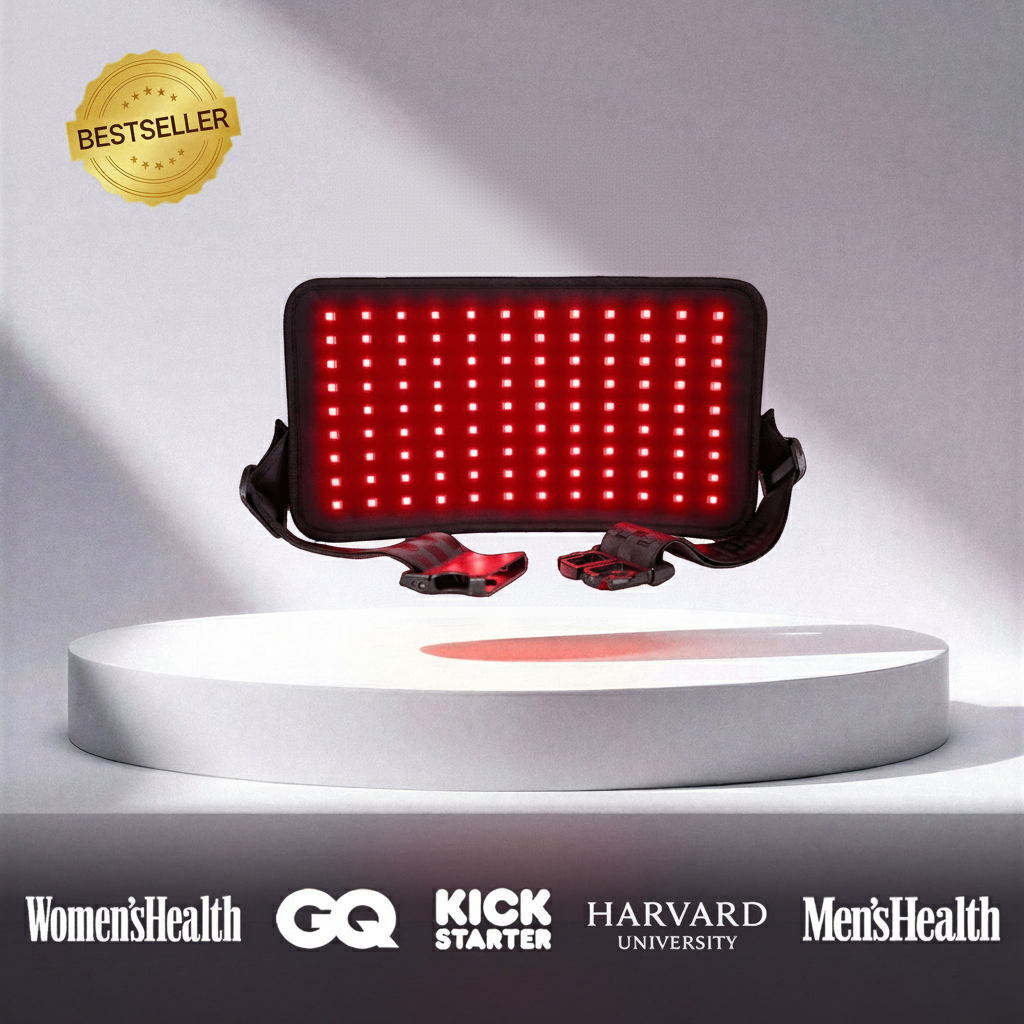 AuraCell Red Light Therapy Waist Belt with 660nm & 880nm Near-Infrared – Back Pain Relief & Body Toning