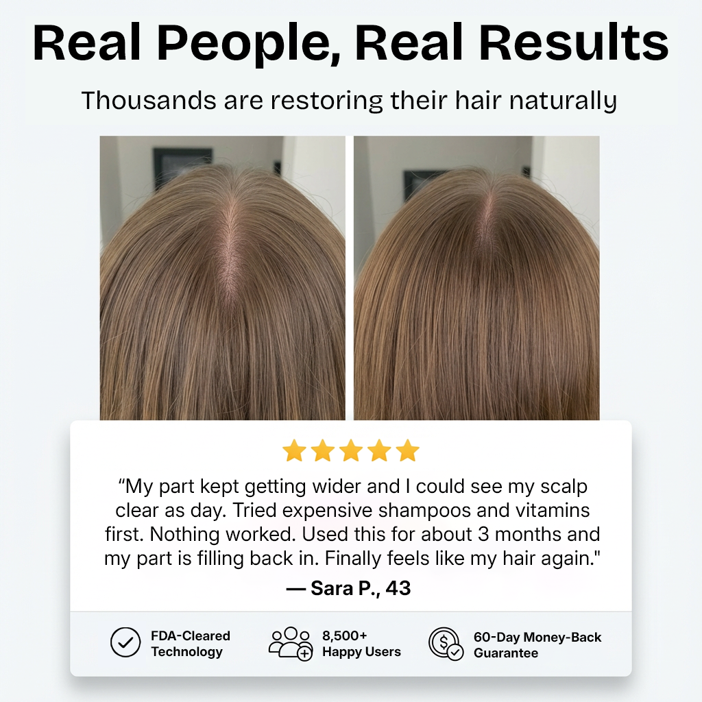 AuraCell GrowBrush Red Light Hair Growth Brush – 630nm LEDs for Thinning Hair & Scalp Health