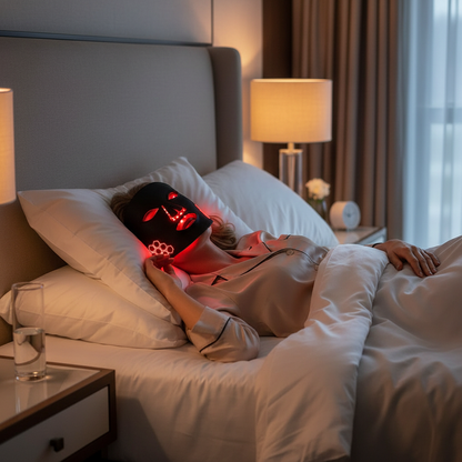 AuraCell Professional Dual-Spectrum LED Facial Mask - At-Home Light Therapy for Anti-Aging & Skin Repair