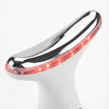 AuraCell Jawline Sculpting Device with EMS Microcurrent & 630nm Red Light – Neck & Double Chin Tightening | Lumi Red