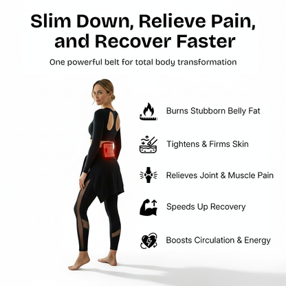 AuraCell Red Light Therapy Waist Belt with 660nm & 880nm Near-Infrared – Back Pain Relief & Body Toning