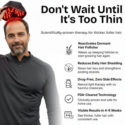 AuraCell GrowCap Red Light Hair Growth Cap – 660nm & 850nm Near-Infrared for Thinning Hair