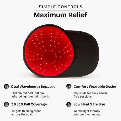 AuraCell GrowCap Red Light Hair Growth Cap – 660nm & 850nm Near-Infrared for Thinning Hair
