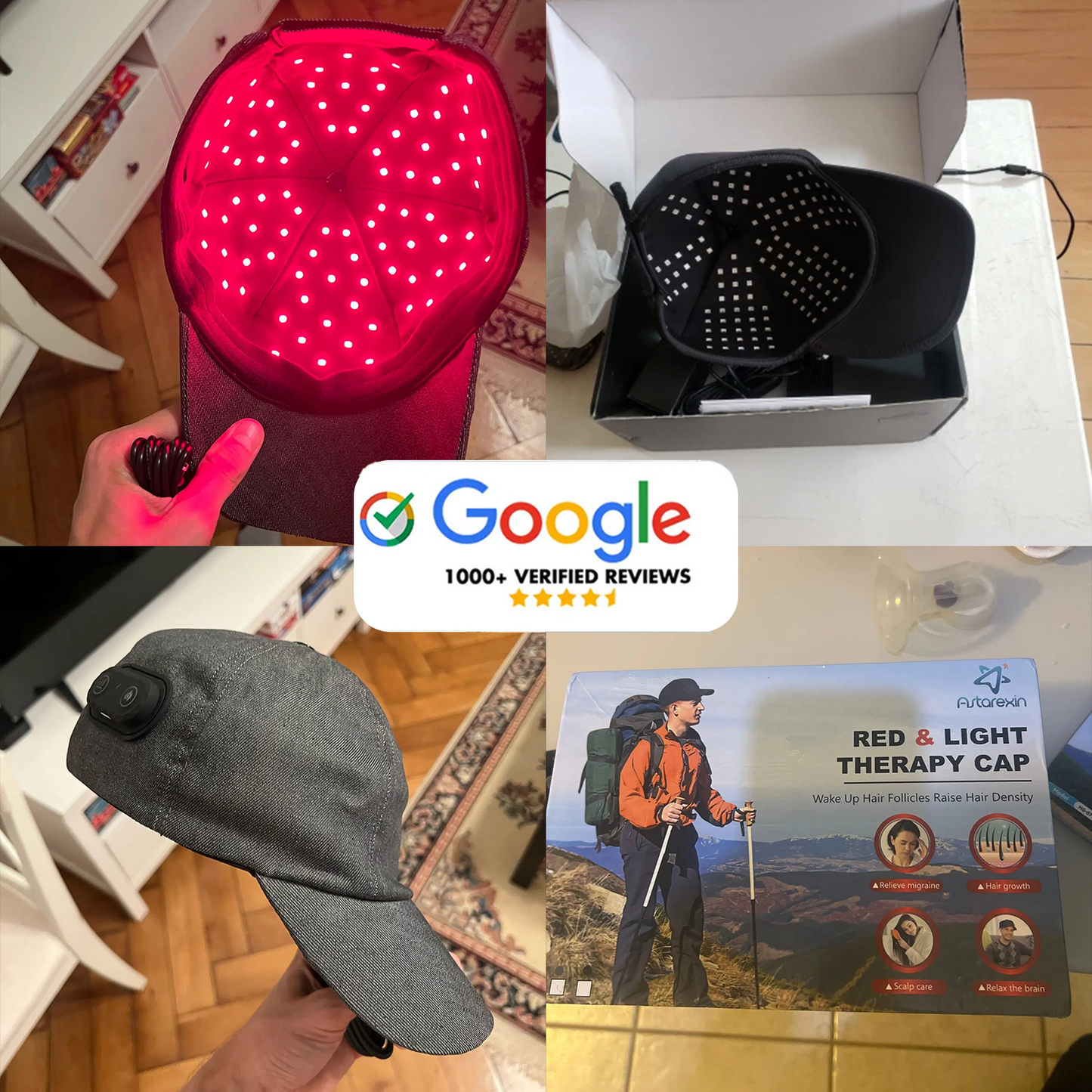 AuraCell GrowCap Red Light Hair Growth Cap – 660nm & 850nm Near-Infrared for Thinning Hair