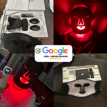 AuraCell Professional Dual-Spectrum LED Facial Mask - At-Home Light Therapy for Anti-Aging & Skin Repair