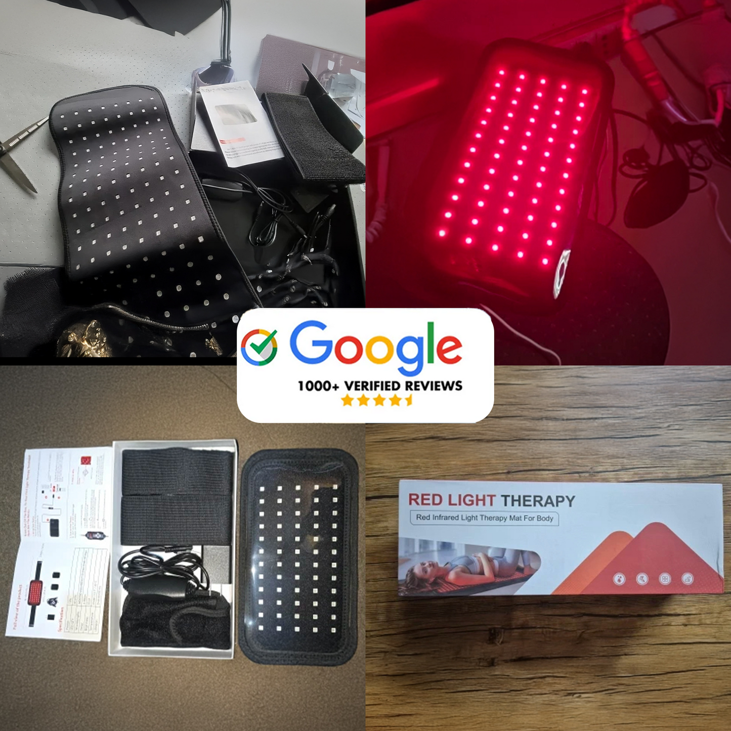 AuraCell Red Light Therapy Waist Belt with 660nm & 880nm Near-Infrared – Back Pain Relief & Body Toning