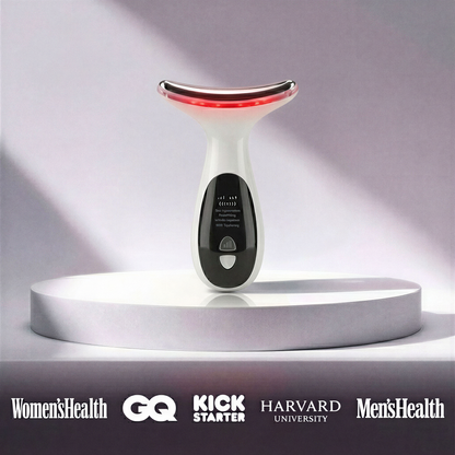 AuraCell Jawline Sculpting Device with EMS Microcurrent & 630nm Red Light – Neck & Double Chin Tightening | Lumi Red