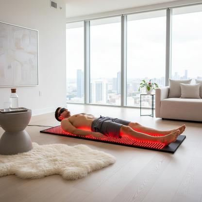 AuraCell RecoveryMat Red Light Therapy Mat – 660nm & 850nm Near-Infrared for Pain Relief & Skin Rejuvenation